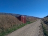 Trail under bright blue sky